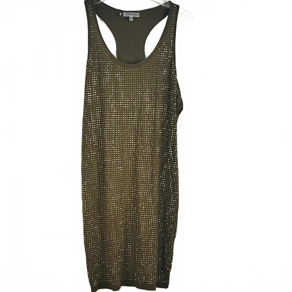 Elegant Olive Green Sleeveless Dress